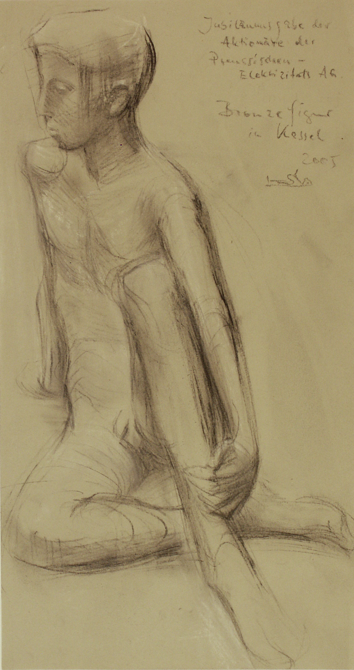 Bronzejüngling als Jubiläumsgabe der Aktionäre der Preussischen Elektrizitäts AG   Kassel