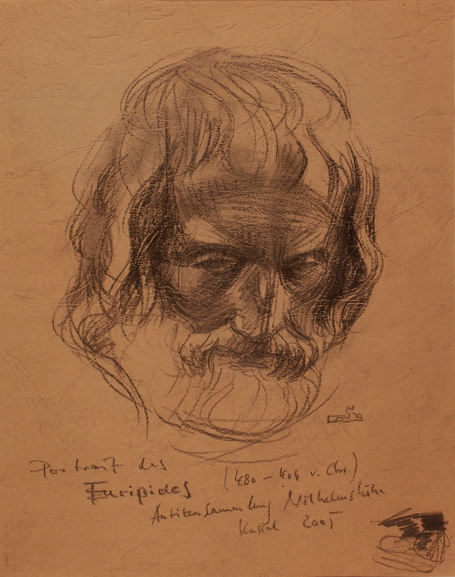 Portrait des Euripides (480-406 v.Chr.) Antikensammlung Wilhelmshöhe   Kassel