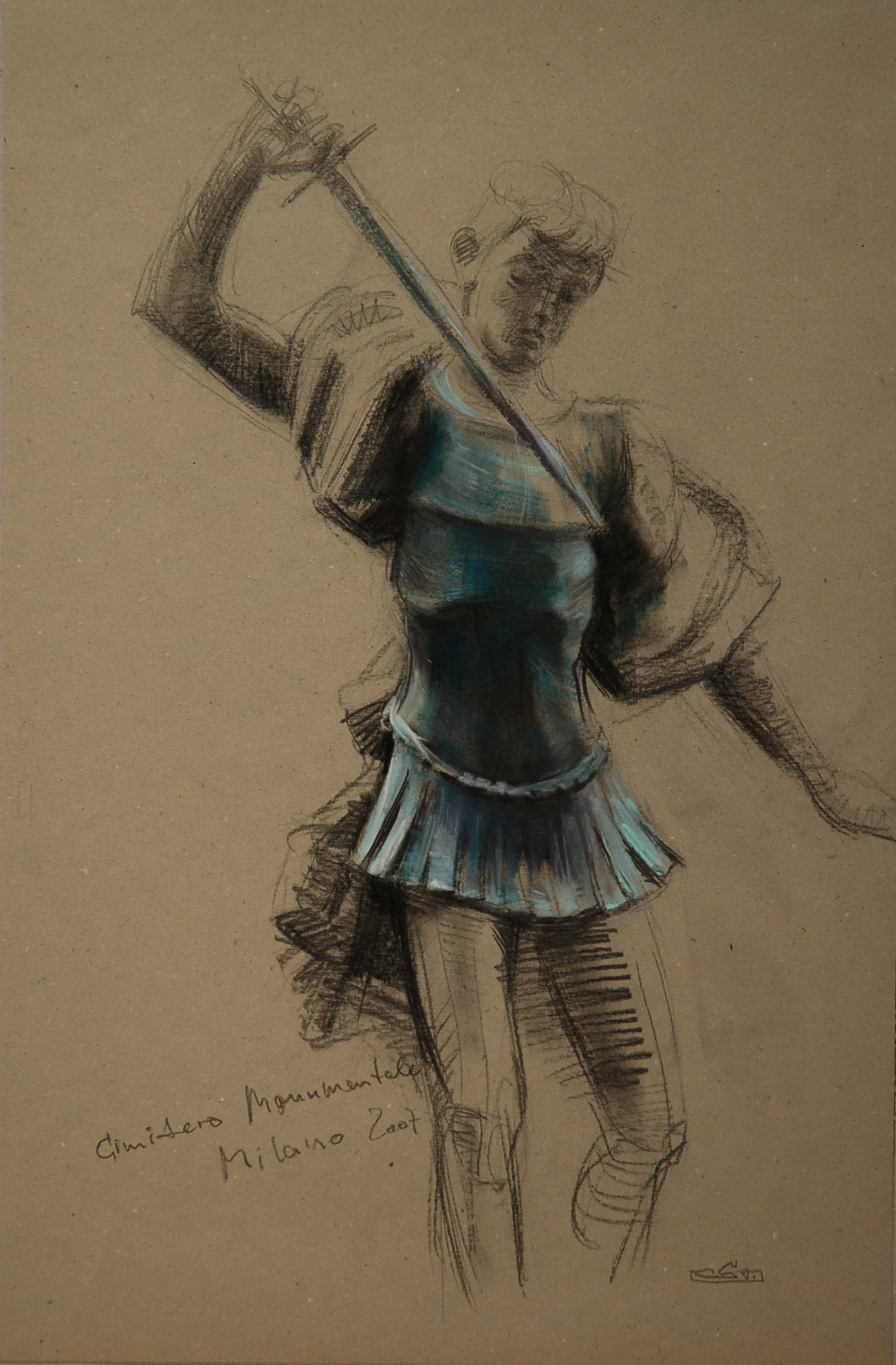 Figur eines Grabmals im Cimitero Monumentale,    Mailand 