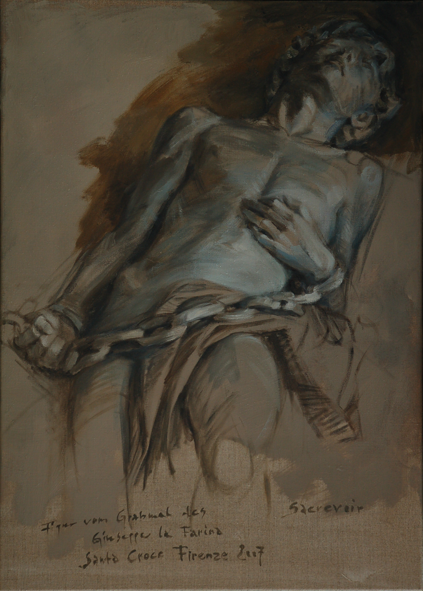 Figur vom Grabmal des Giuseppe la Farina ,     Santa Croce Florenz