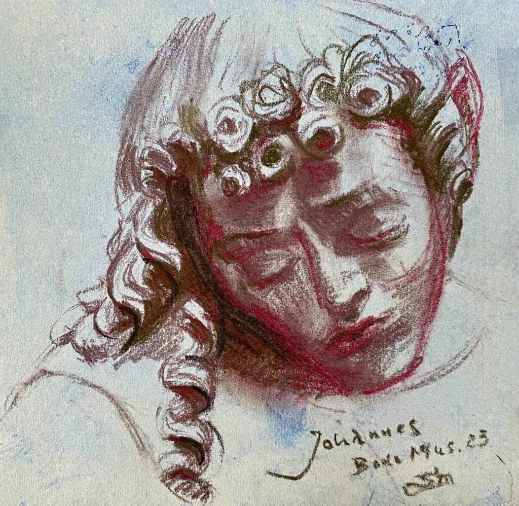 Kleiner Johannes – Detail eines gotischen Schnitzaltars – Bode-Museum Berlin 2023